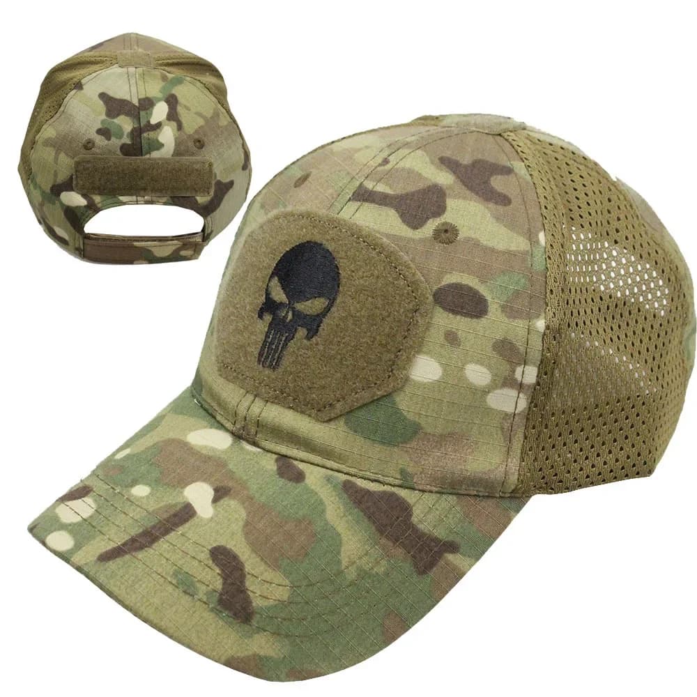 Casquette camouflage forces spéciales - Visière canard et mesh respirant pour pêche intensive
