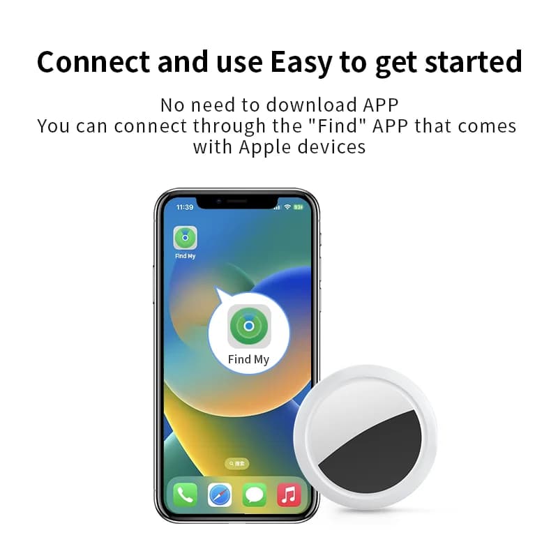 Tracker Bluetooth JSPTEC Sécurité - Compatible Find My Apple, Alarme Sonore, Rappels Messages Anti-Perte