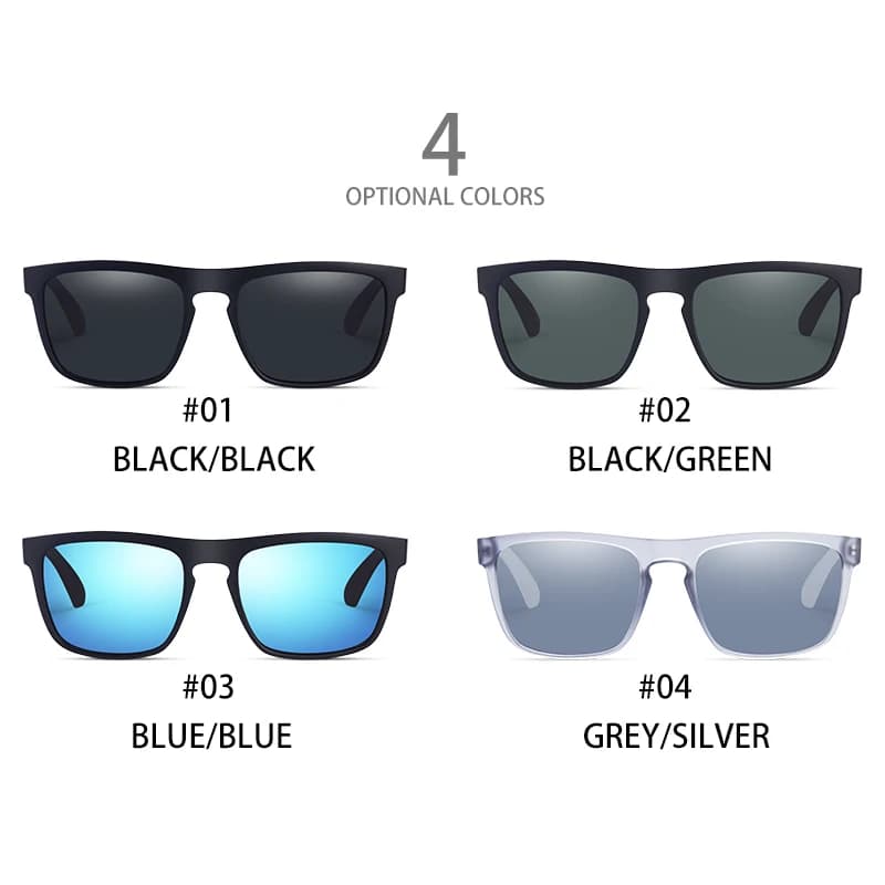 Lunettes de soleil vintage polarisées Fashion Square pour pêche et conduite - Homme Femme UV400
