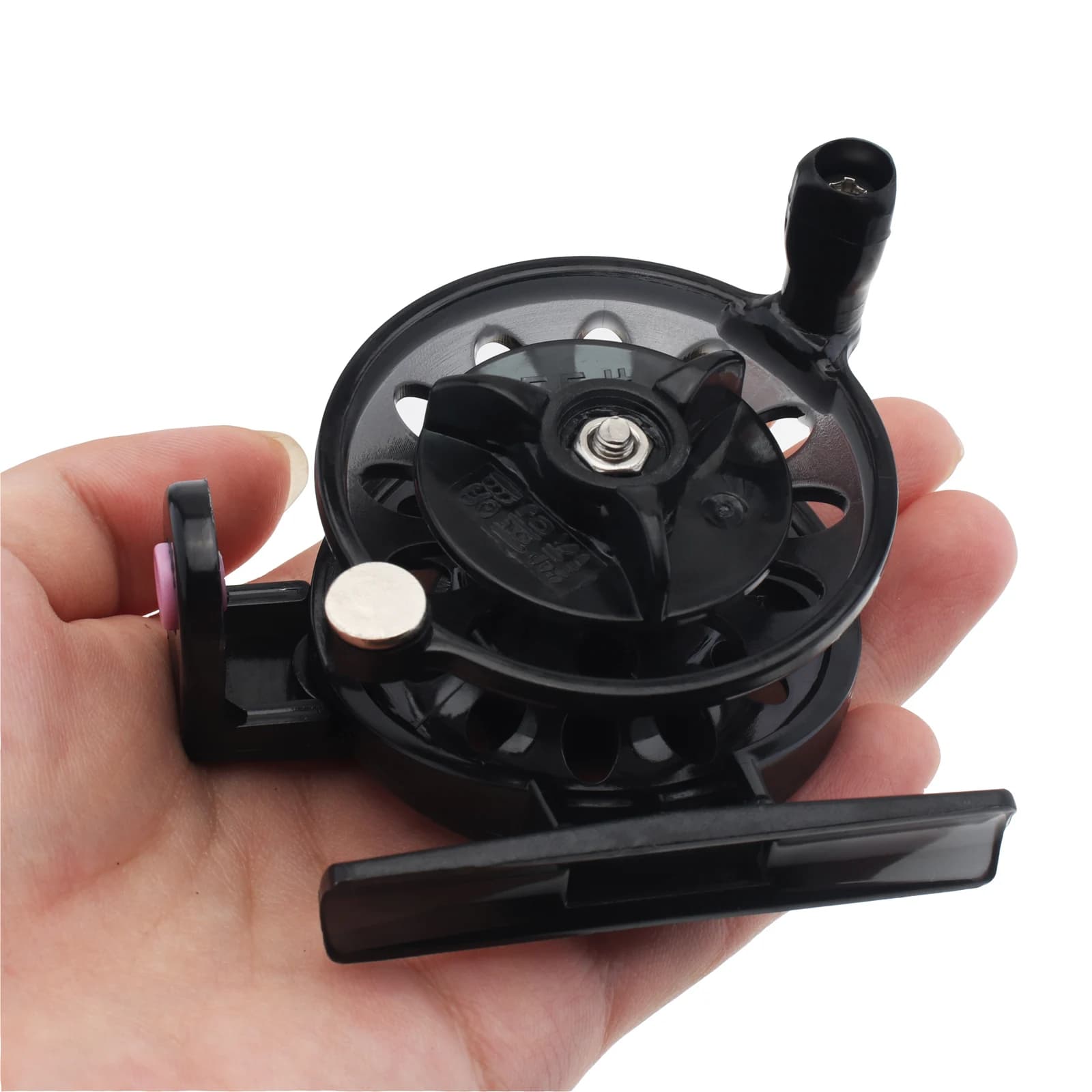 Moulinet de pêche miniature portable 1:1 pour carpe et glace - matériel de pêche hivernale et tactique