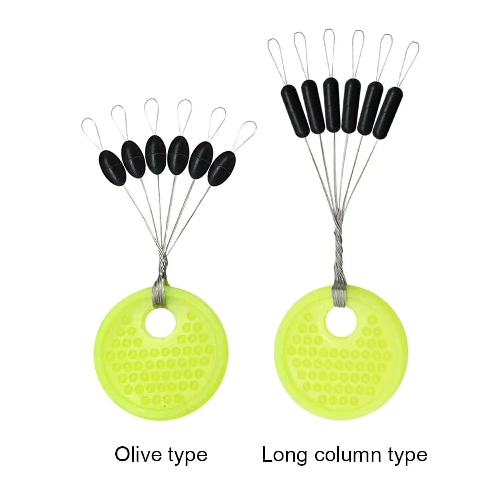 Stop float caoutchouc silicone forme haricot - Bouchon ovale noir pêche carpe et mouche