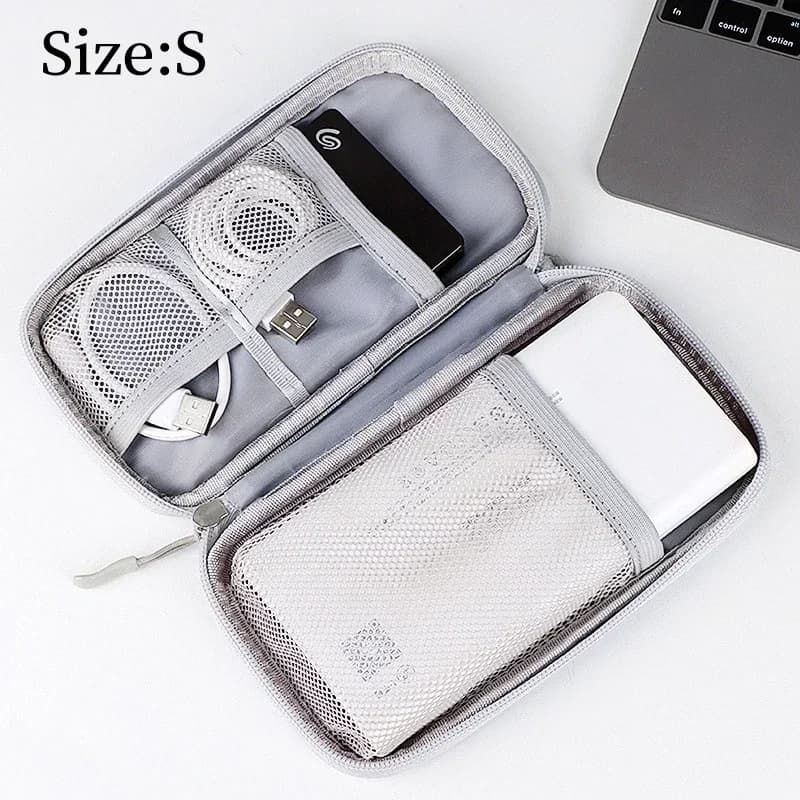Grand organisateur de câbles de voyage - Pochette étanche portable pour câbles et électronique