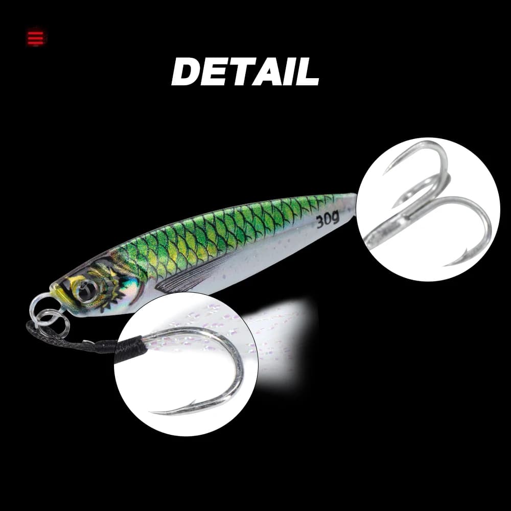 Leurre métallique Hunthouse 7g-80g pour jigging lent - Appât coulant pour bar et brochet de mer