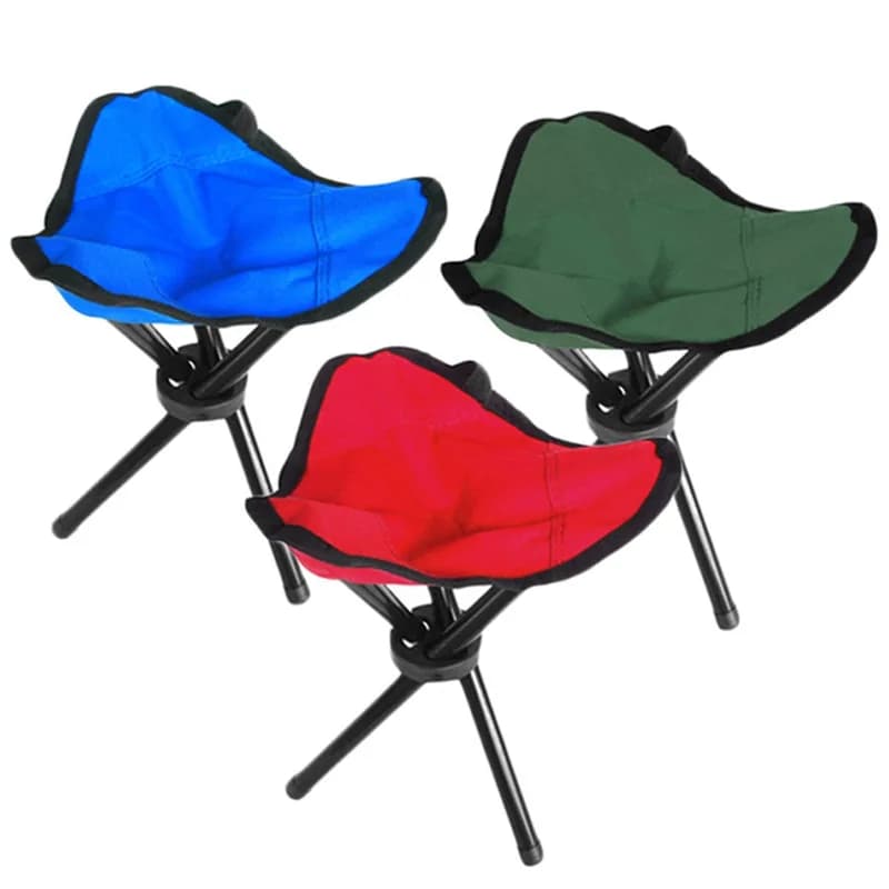 Tabouret pliant 3 pieds portable pêche - Siège léger camping voyage avec accessoires de pêche