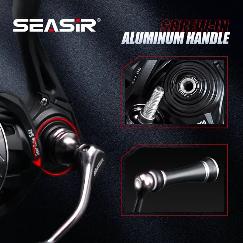 Moulinet Spinning SEASIR Ultraléger 139g Carbon Washers 6Kg Drag 5+1BB Ratio 5.4:1 pour Pêche Sportive