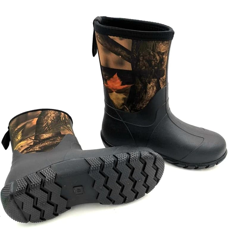 Bottes de pêche imperméables marron - Chaussures wading semelle caoutchouc pour pêche récifale et rocheuse