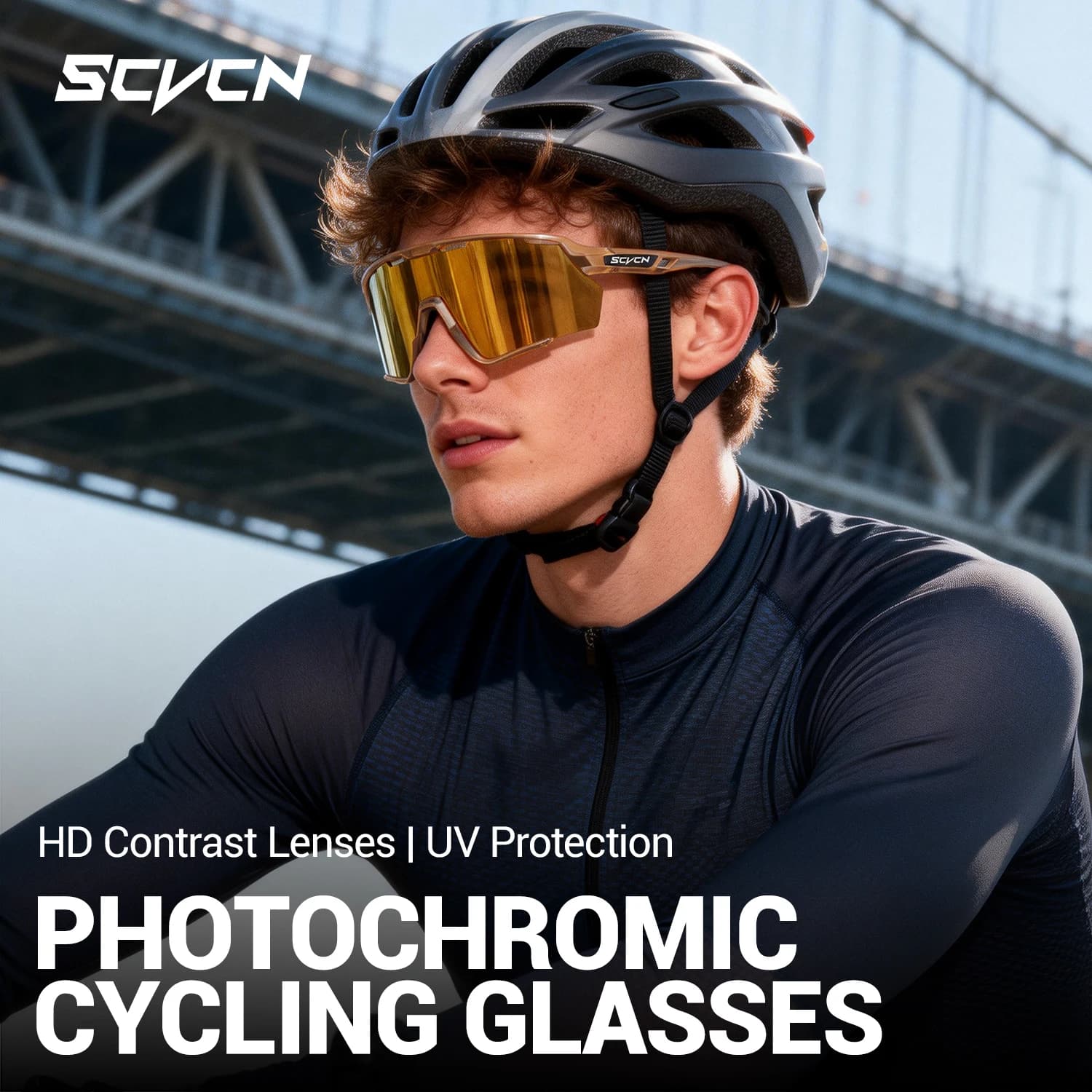 Lunettes photochromiques SCVCN randonnée et pêche - Verres adaptatifs UV400 cyclisme outdoor