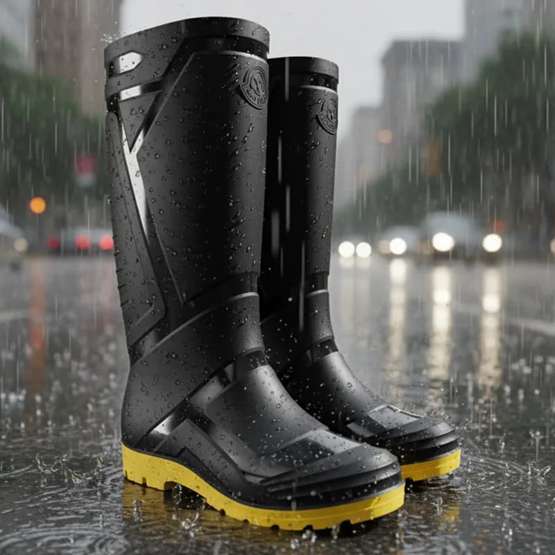 Bottes de pêche hautes homme noir classique grande taille 39-48 imperméables résistantes à la boue