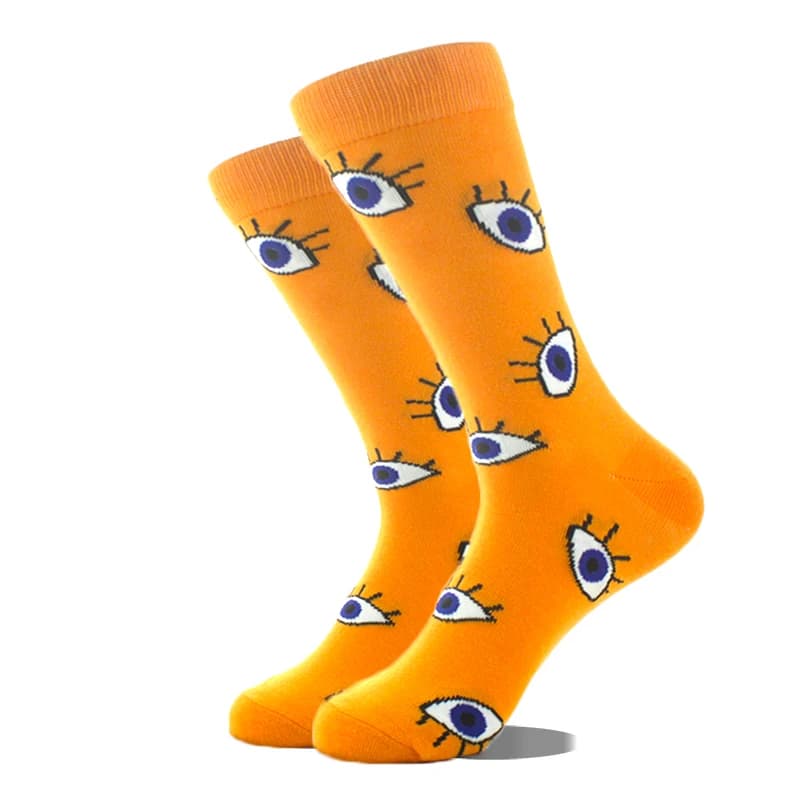 Chaussettes créatives motifs avocat œil guitare bus animaux drôles pour hommes design original