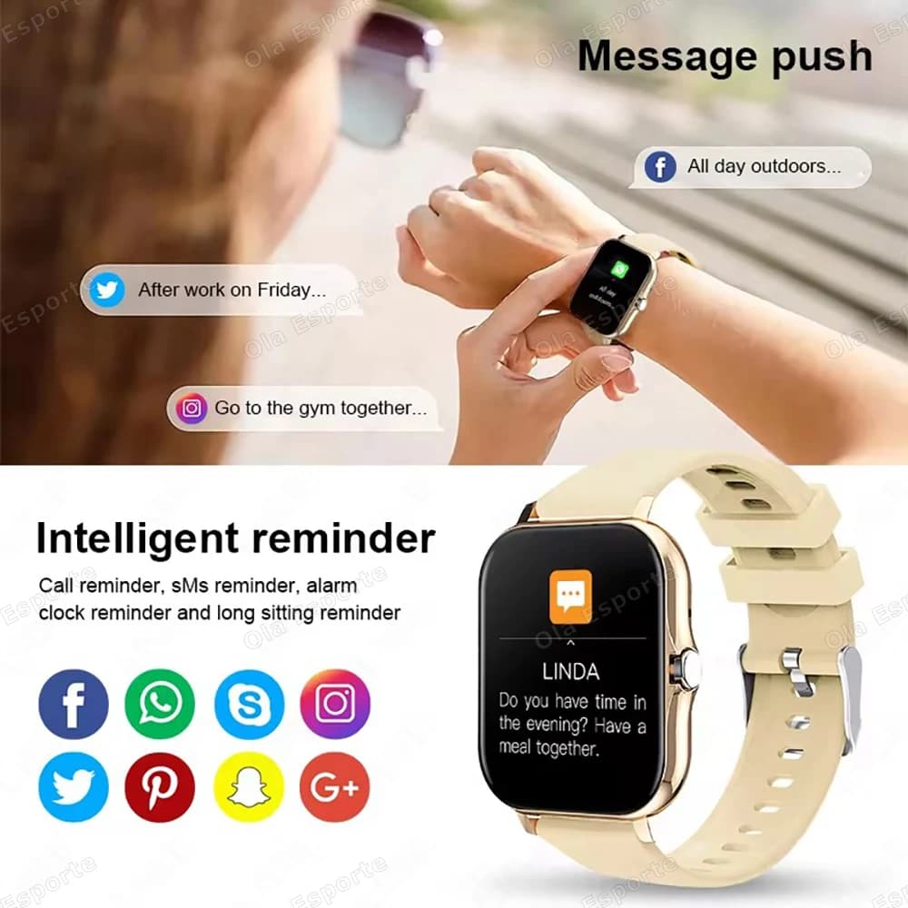 Smartwatch 2.01" HD - Montre connectée appels messages modes sport météo pour pêcheurs hommes femmes