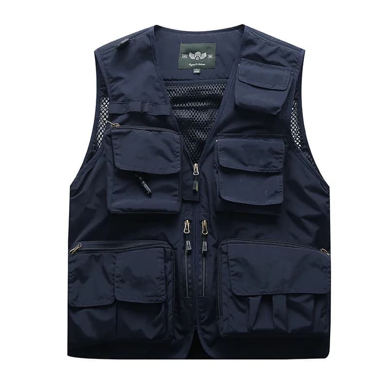 Veste légère respirante multi-poches pour pêche et outdoor - Gilet détachable homme FGKKS