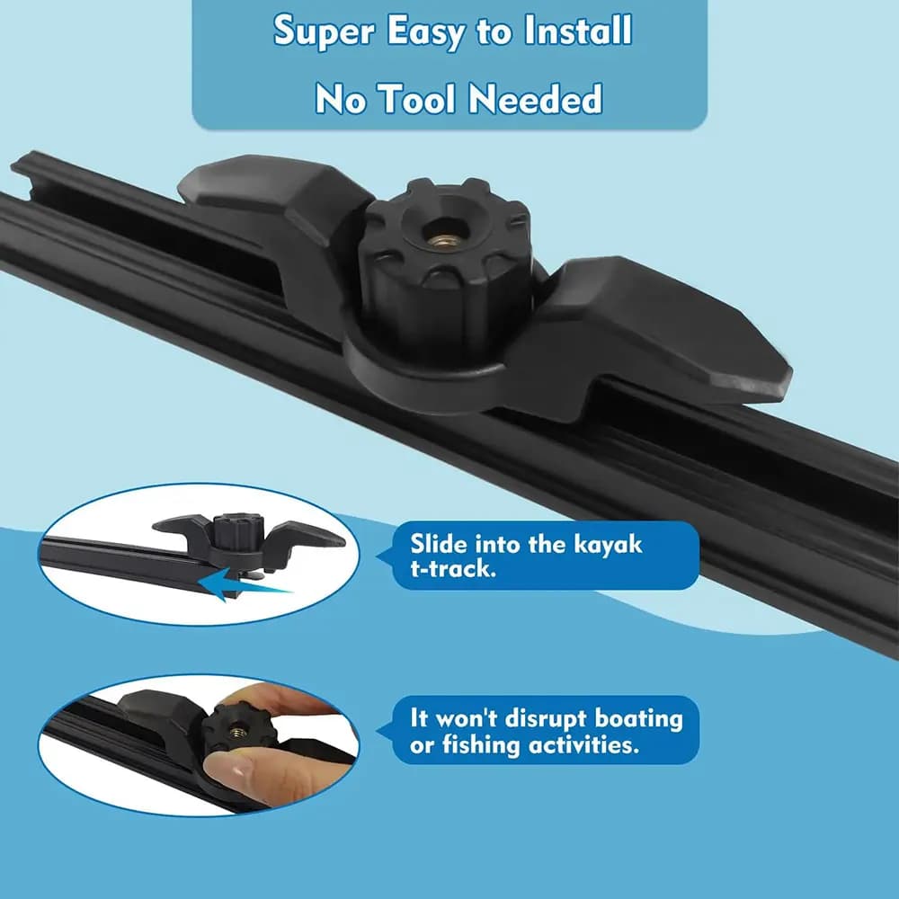 Taquet d'ancrage kayak compatible avec rail, montage léger en polymère pour bateau et pêche