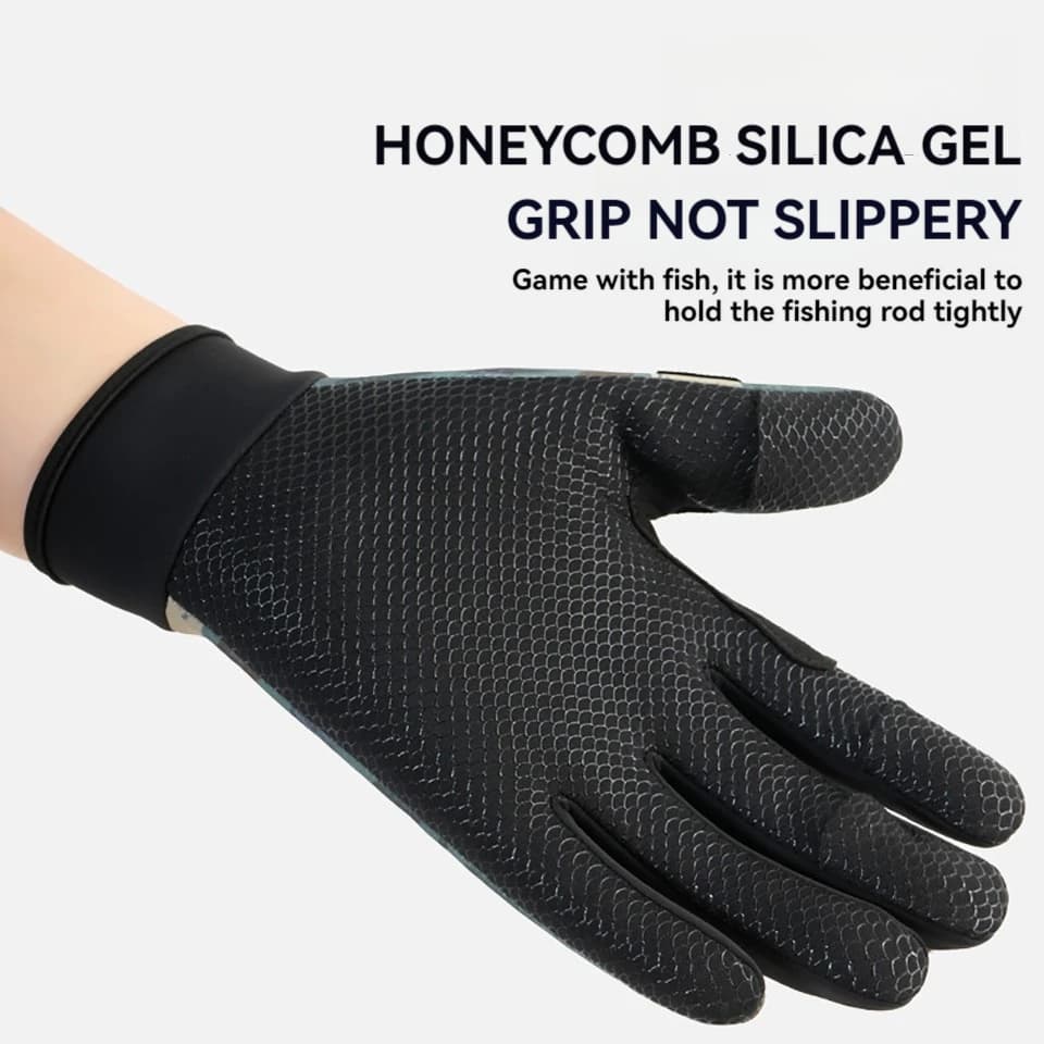 Gants pêche hiver KoKossi imperméables chauffants écran tactile - gants polaire doigts ouverts
