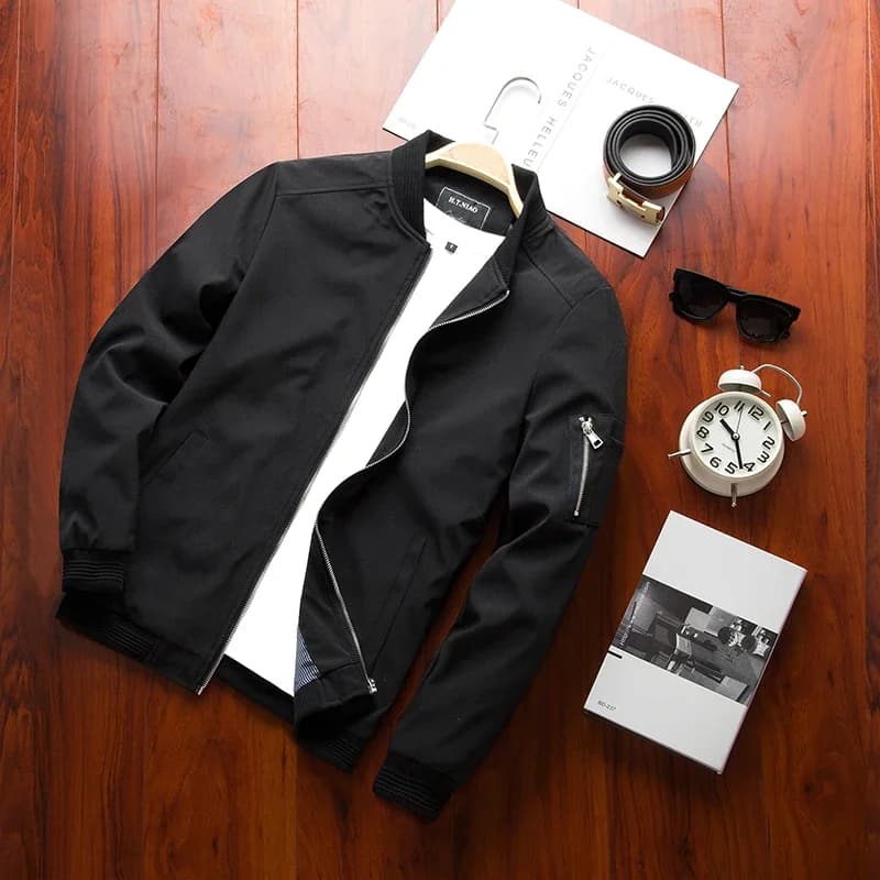 Bomber homme printemps automne pour pêche - Veste zippée streetwear taille 6XL