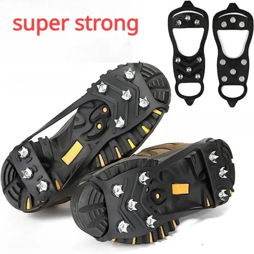 Crampons 8 pointes pour chaussures de pêche hivernale - Anti-dérapant glace et neige sécurité