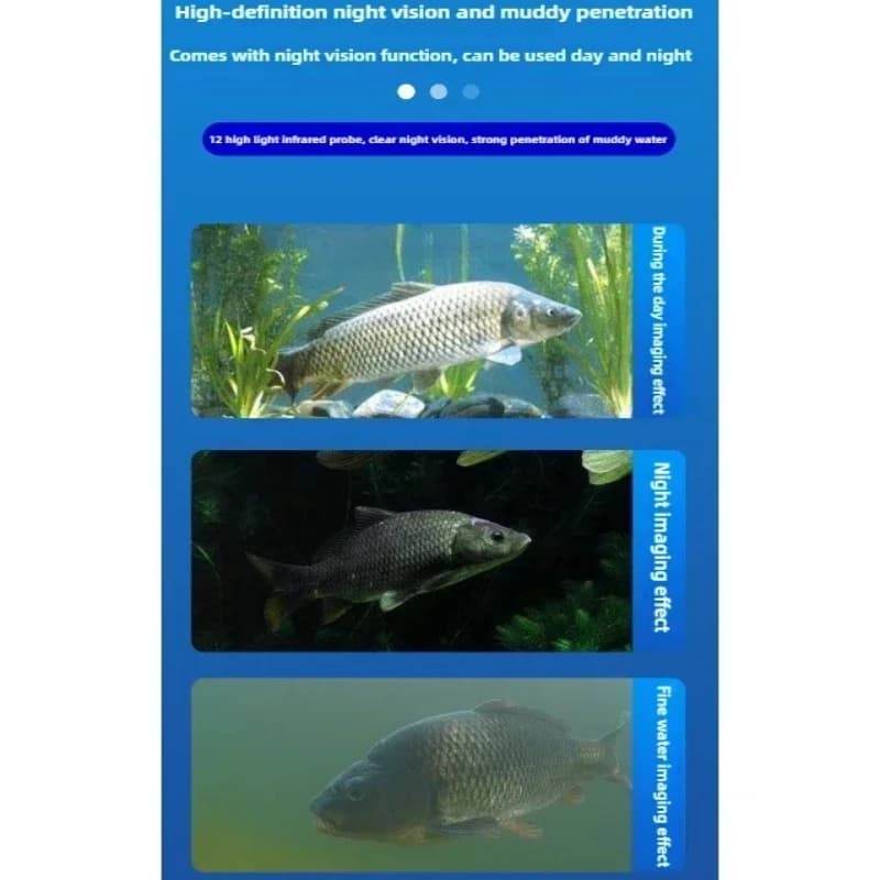 Caméra de pêche sous-marine étanche vision nocturne - Affichage ultra-clair pour observation des poissons en direct