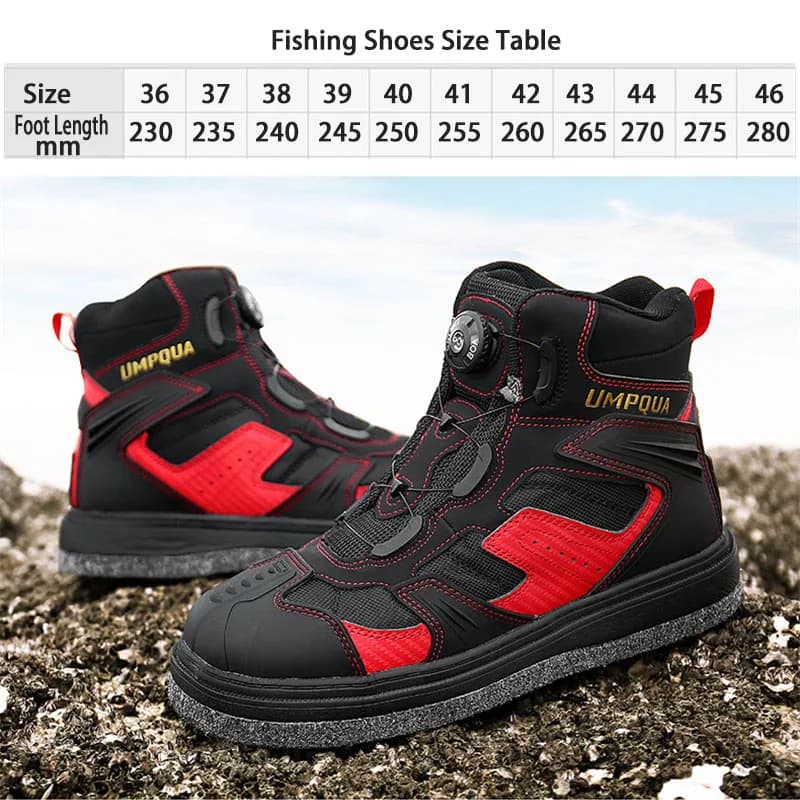 Chaussures de pêche en récif et rochers Outdoor, semelle cloutée en feutre et acier pour pêche en amont sécurisée