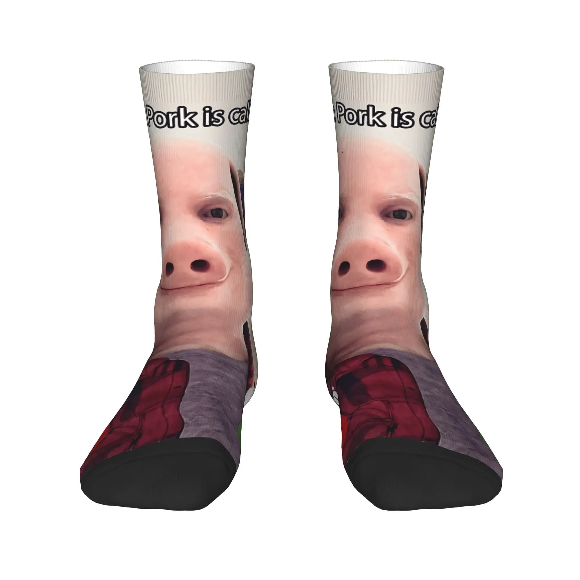 Chaussettes humour John Pork Calling - Téléphone gothique unisexe - Chaudes anti-dérapant cyclisme - Design original