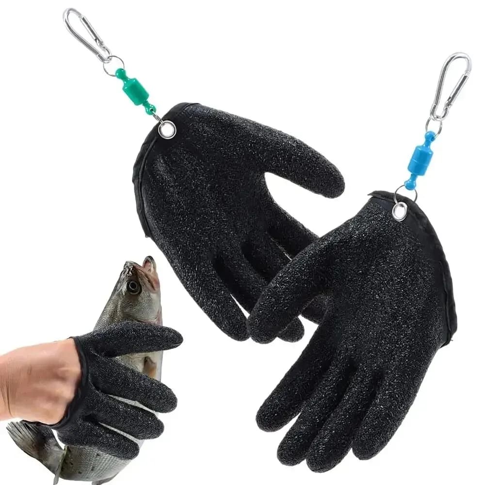 Gants de pêche professionnels latex gauche ou droite anti-dérapants protection mains pêcheur chasse