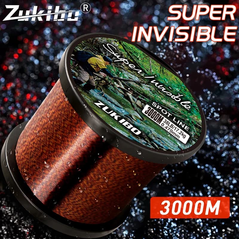 ZUKIBO 2000m Fluorocarbon Coated Monofilament ligne pêche invisible tachetée bionique Japon