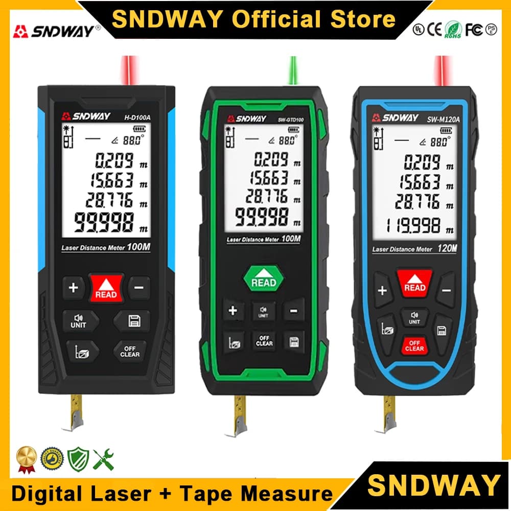 Télémètre laser SNDWAY mini avec règle électronique pour pêche précise et mesures rapides