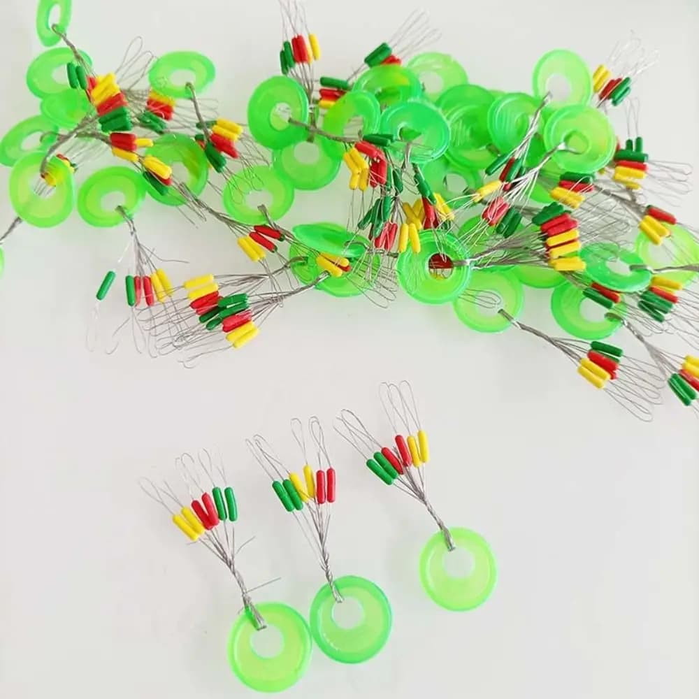 600 pièces de flotteurs ovales en caoutchouc pour ligne de pêche, 100 groupes de stoppeurs accessoires