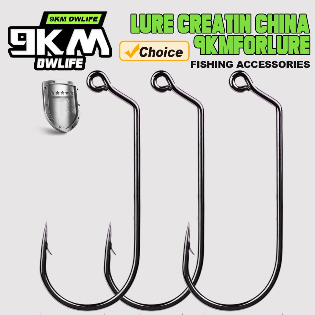 Jig Hook 60 Degree 25Pcs - Hameçon longue tige acier carbone pour pêche mer et leurres souples