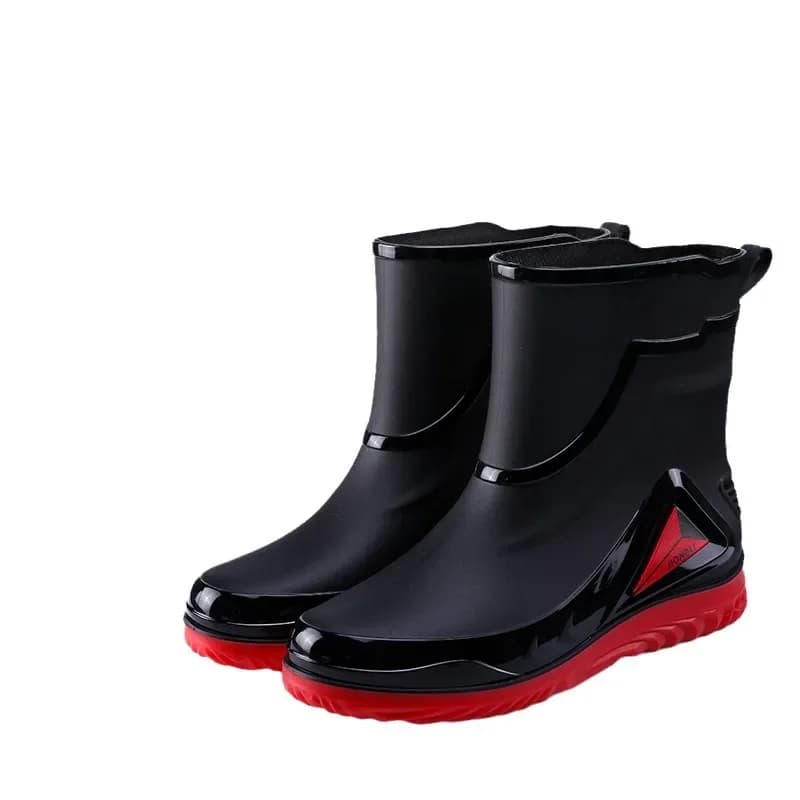 Bottes de pluie anti-dérapantes homme mi-mollet imperméables été sans glace