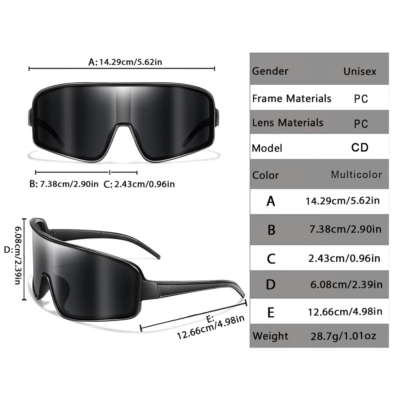 Lunettes de pêche unisexe grandes lentilles - Protection vent et UV pour pêche outdoor