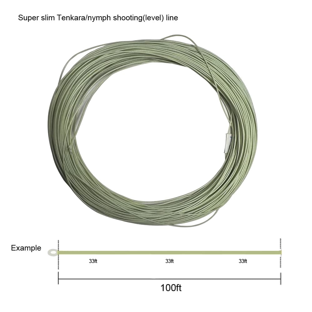 Ligne de pêche Tenkara Aventik 100FT trois couleurs 0.55mm pour pêche à la nymphe et shooting