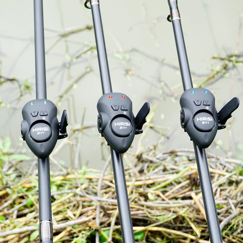 Set d'alarme de touche Hirisi SV1 avec étui portable - Indicateur lumineux pour pêche à la carpe et appâts