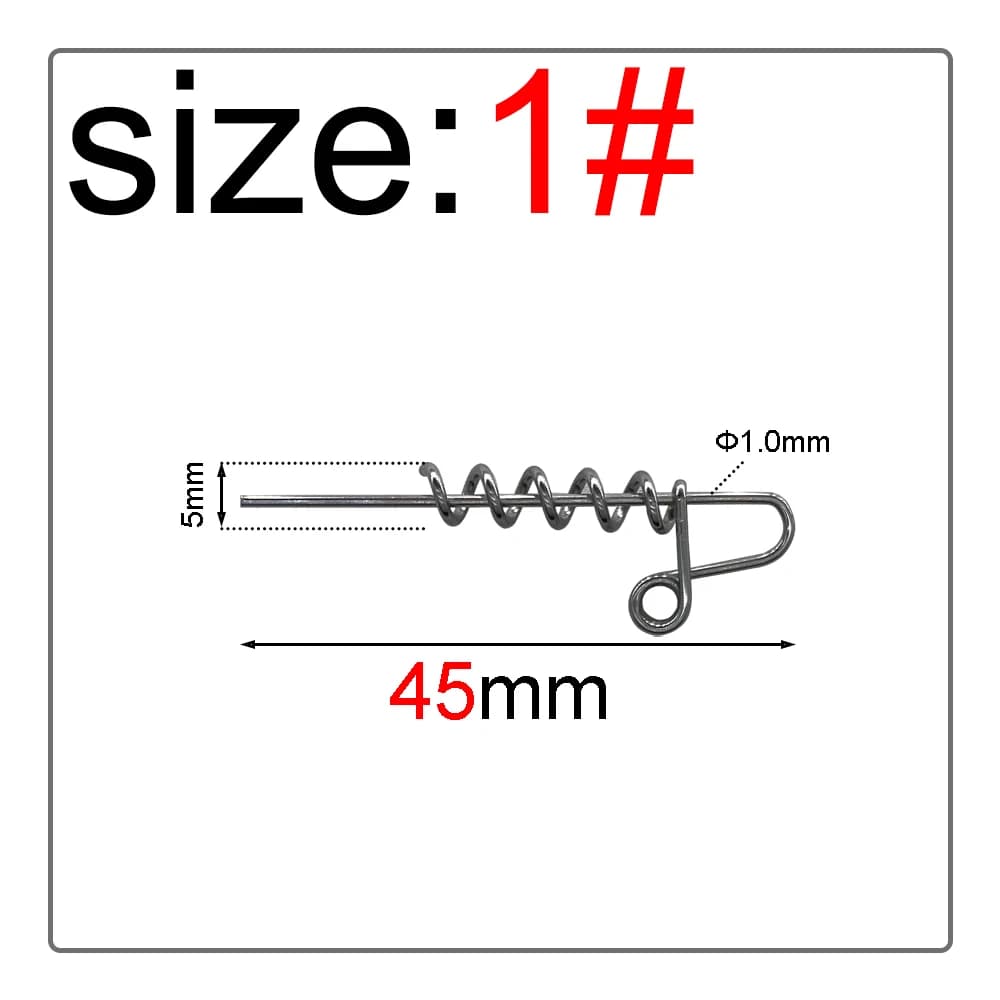20 vis Spinpoler fixation leurres souples 45mm/60mm - accessoires pêche à vis ressort