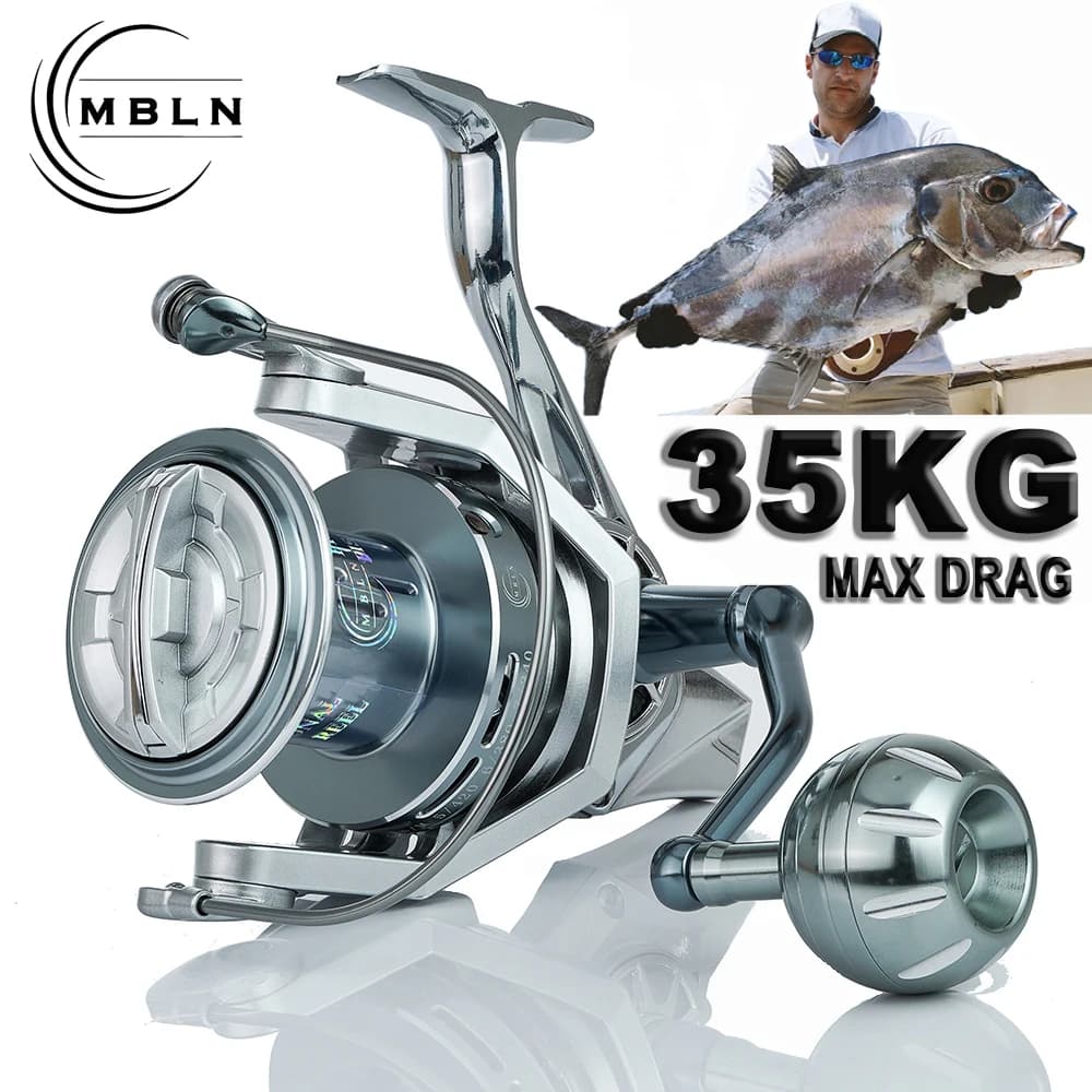 Moulinet de pêche surfcasting mer résistant 35kg, métal et anti-corrosion pour pêche sportive