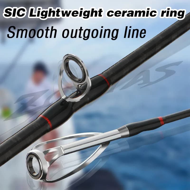 Canne à pêche ROLLFISH Power M Spinning en fibre de carbone 1.8-2.7M pour bar en eau douce et salée