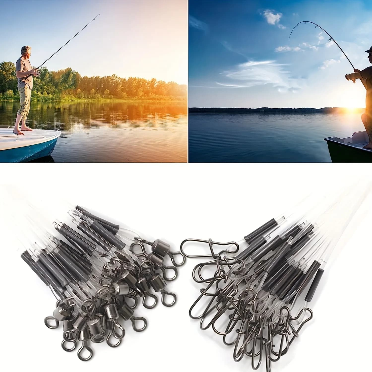 Ligne de pêche fluorocarbone 7-18kg avec blocage rapide et test de pression pour canne à moulinet