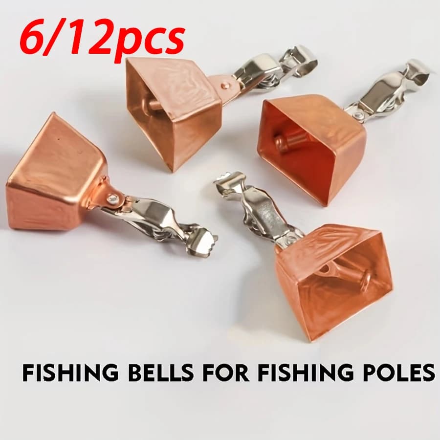 Cloche d'alarme en cuivre pour canne à pêche avec indicateur de touche et pince Eagle - Accessoire pêche