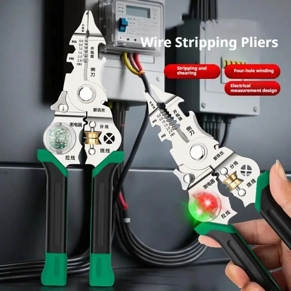 Pince multifonction 10 en 1 dénudeur coupe-fil mesure électrique pour électricien