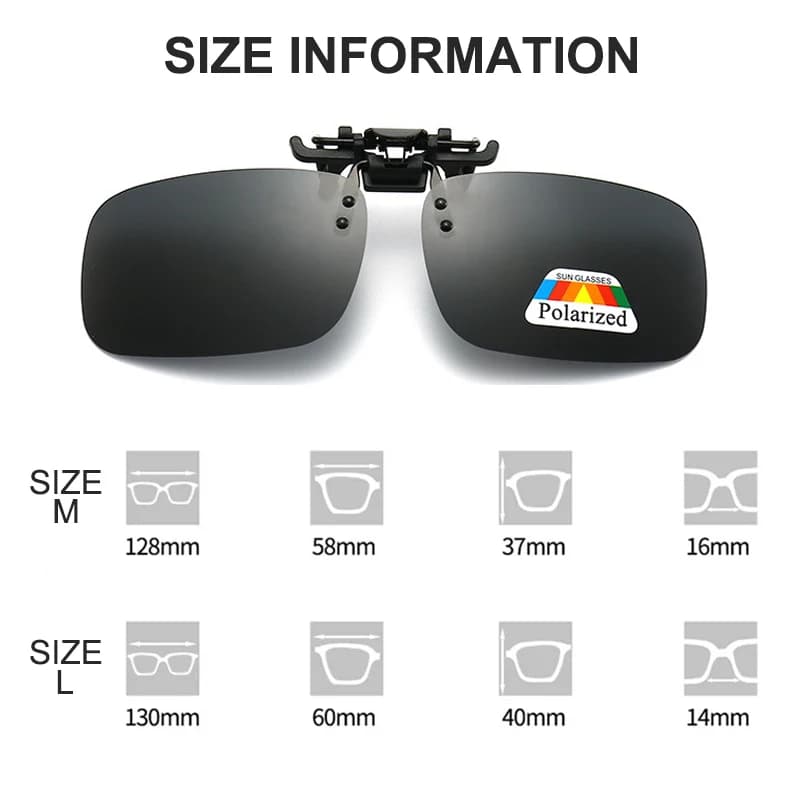 Clip polarisé pour lunettes de vue - 2 pièces pêche vision nocturne anti-éblouissement