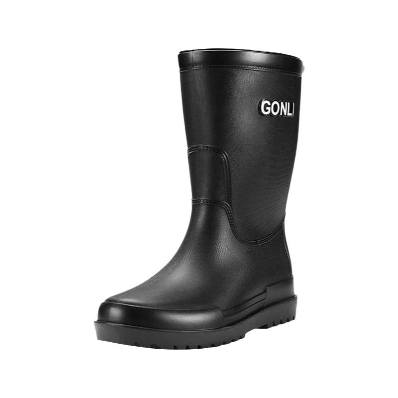 Bottes mi-mollet polaire pêche homme imperméables antidérapantes lavage auto travail toutes saisons