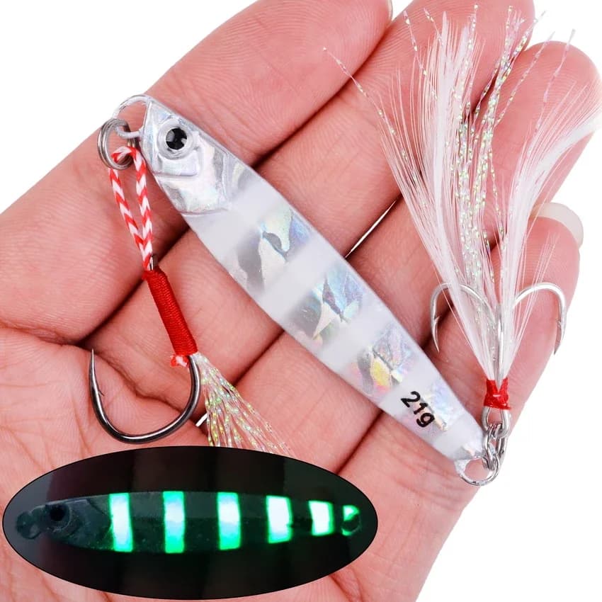 Cuiller métallique 7G-60G - leurre jigging shore super dur pour pêche du bar et carnassiers