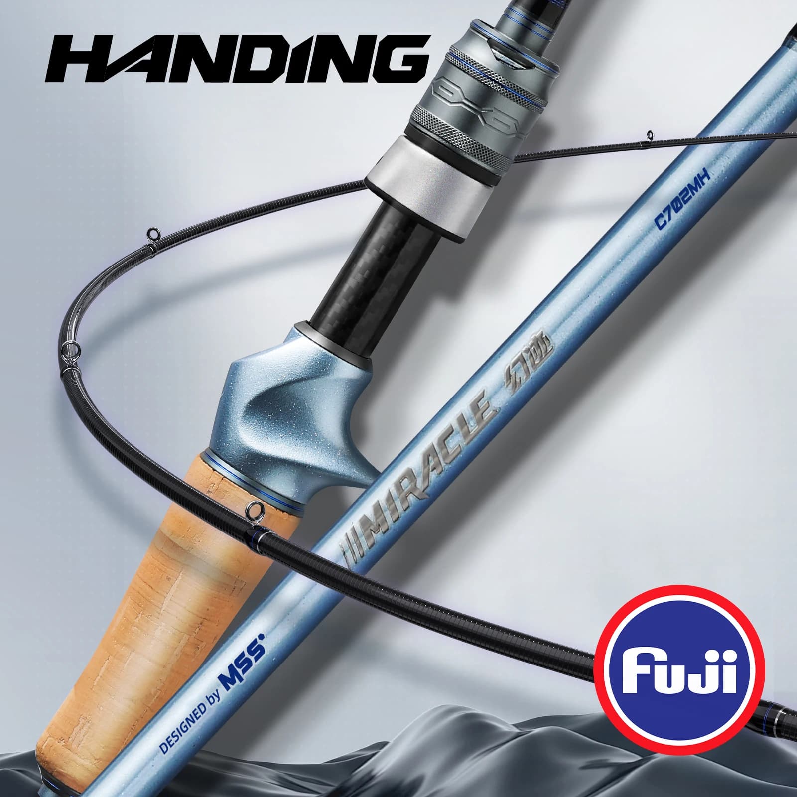 Canne BFS HANDING Miracle 90g ultra-légère - Blank 40T carbone, guides Fuji A - Sensibilité extrême