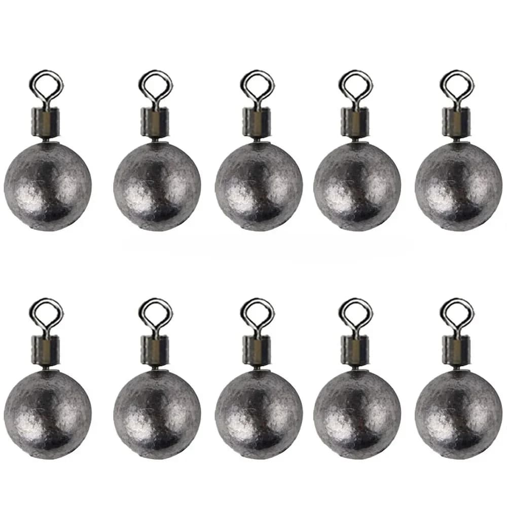 Lot de 10 plombs de pêche 3.5g à 20g - Plombs plats et bombés pour pêche à la carpe et pêche sportive