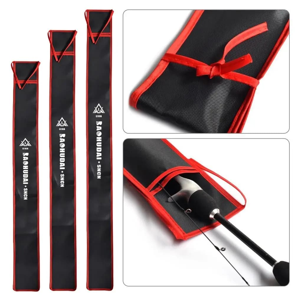 Sac de canne à pêche pliable portable double couche grande capacité pour rangement d'accessoires
