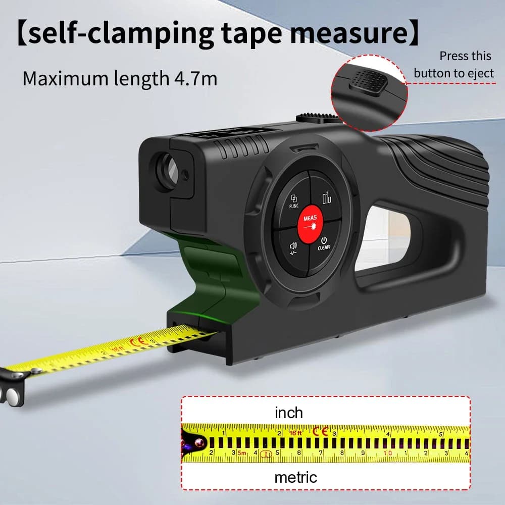 Télémètre laser Snakol 120m avec marquage ligne verte - Mètre électronique pour pêche précise