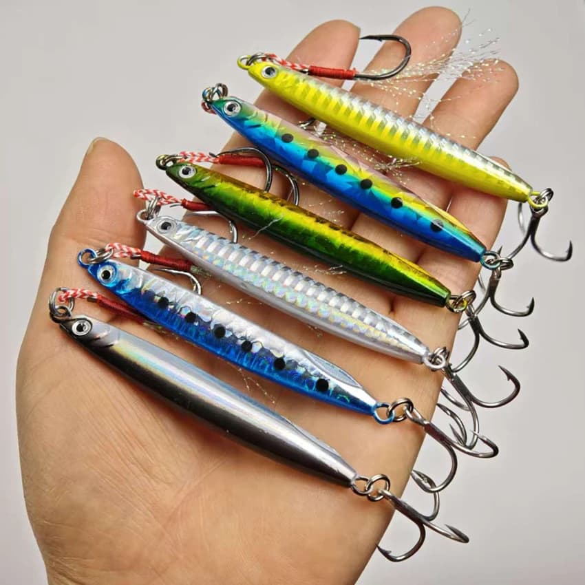 Leurre métal jig shore 7g à 40g pour bar et pêche au leurre en mer, leurres