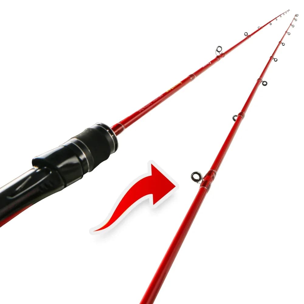 Canne jigging léger 1.8m 30-80g pour pêche lente avec pointe solide et leurres à queue en caoutchouc