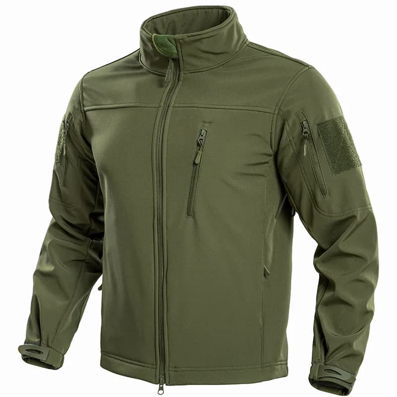 Veste Softshell tactique homme doublée polaire - Imperméable coupe-vent à fermeture complète pour randonnée