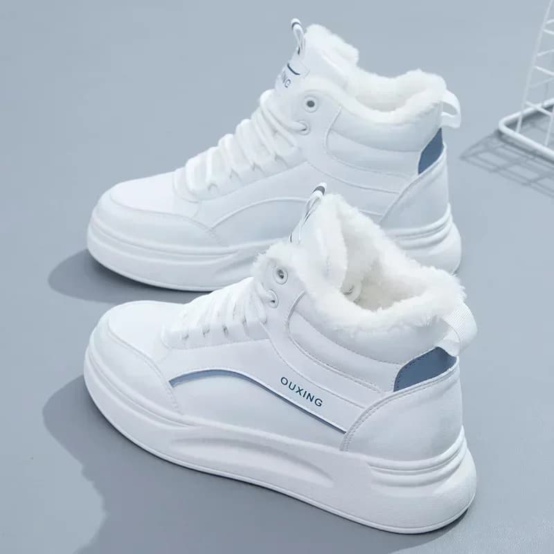 Bottes cheville femme chaudes en laine polaire 2025 - Chaussures sport hiver antidérige épaisses pour neige