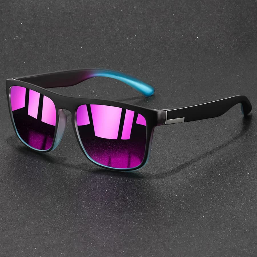 Lunettes de soleil vintage carrées pour pêche et conduite homme femme - Marque designer