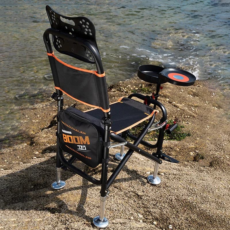 Chaise de pêche multifonction pliable complète - Siège chevalier pêcheur portable avec équipement intégré